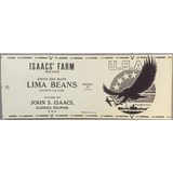 Antique Vintage 1940s Isaac's Lima Bean Can Label WWII Collectible