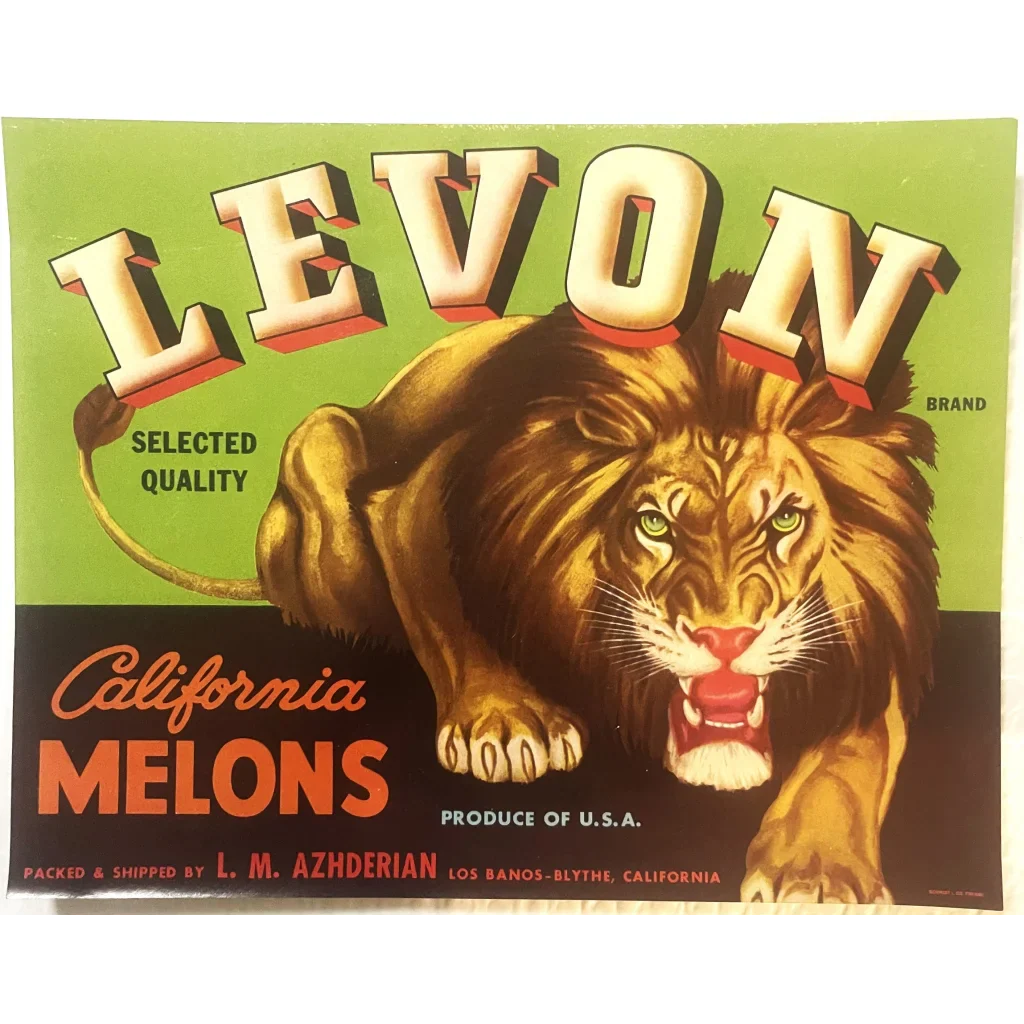 Rare 1940s Levon Crate Label from California's Golden Age
