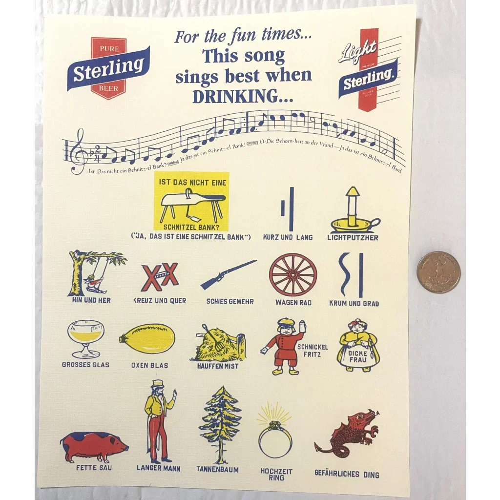 Vintage 1940s Sterling Beer Song Sheet Revives Nostalgic Fun Times