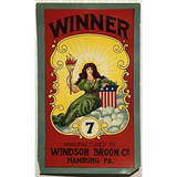 Rare 1940s Winner Broom Label Patriotic WW2 Antique Vintage Find