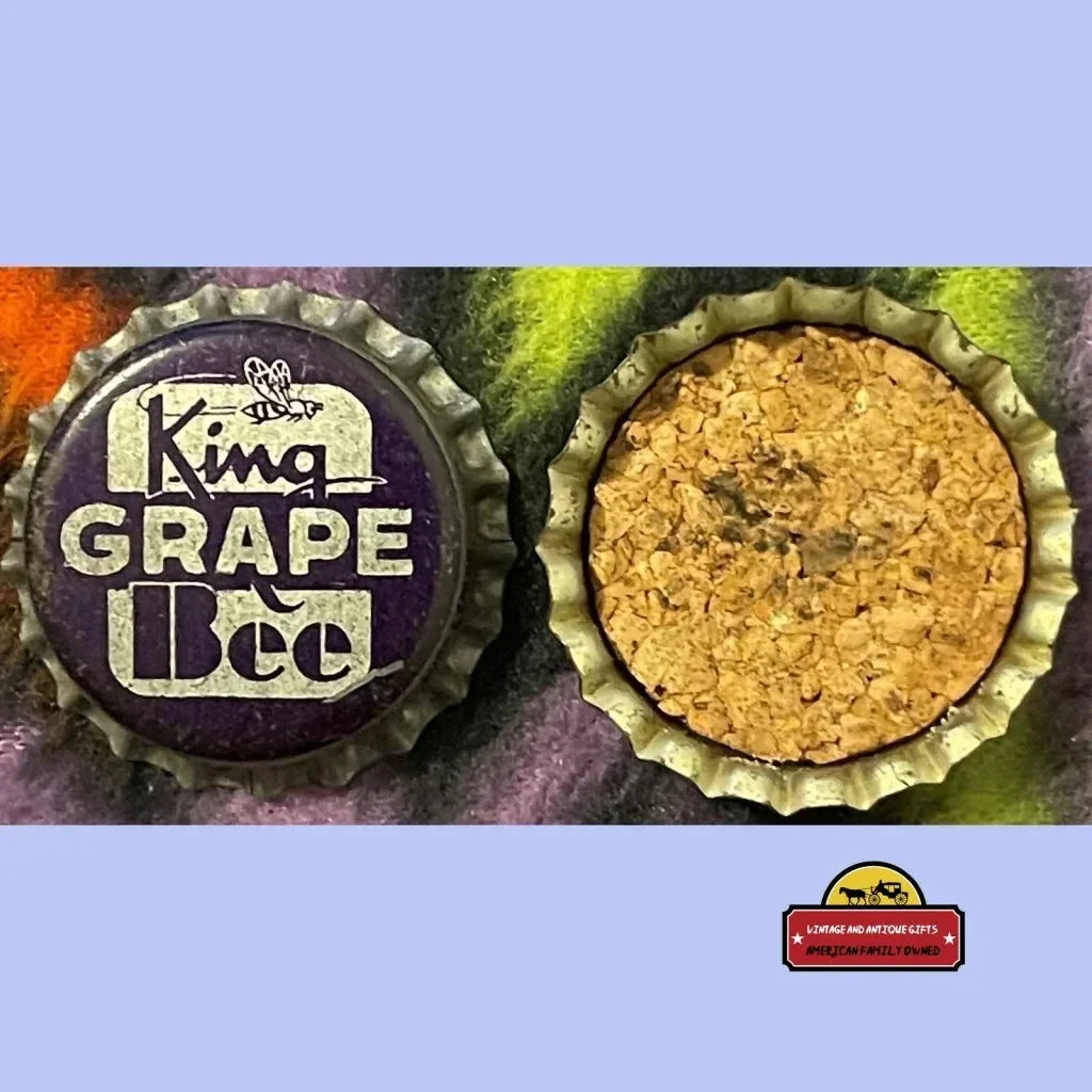 Rare Antique Vintage King Bee Grape Soda Bottle Cap from the 1950s
