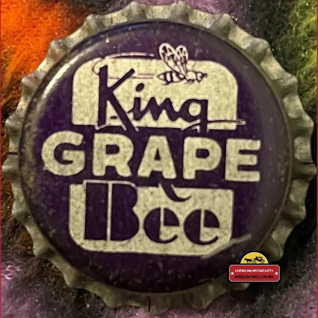 Rare Antique Vintage King Bee Grape Soda Bottle Cap from the 1950s
