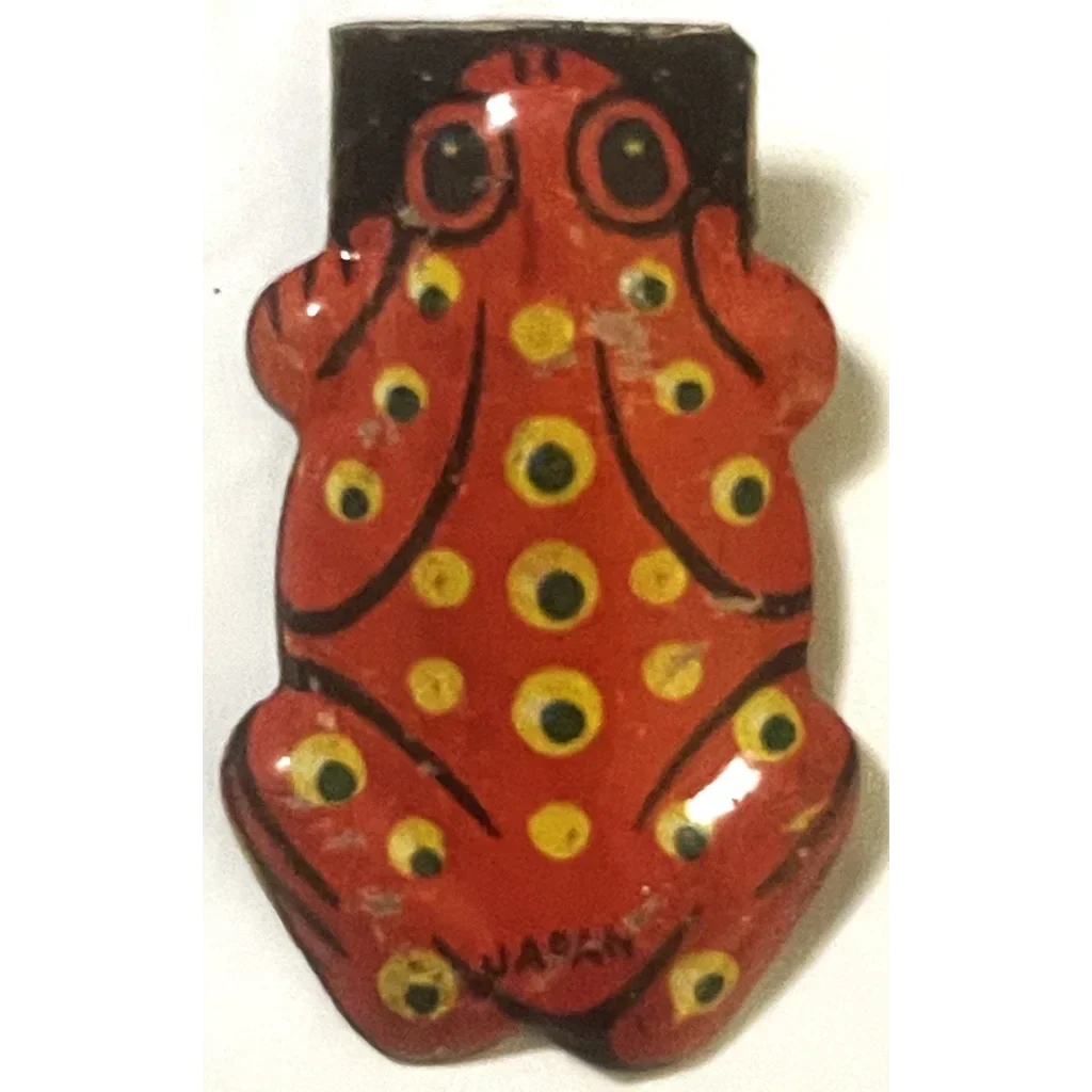 Nostalgic 1950s Spotted Frog Tin Clicker Noisemaker Toy