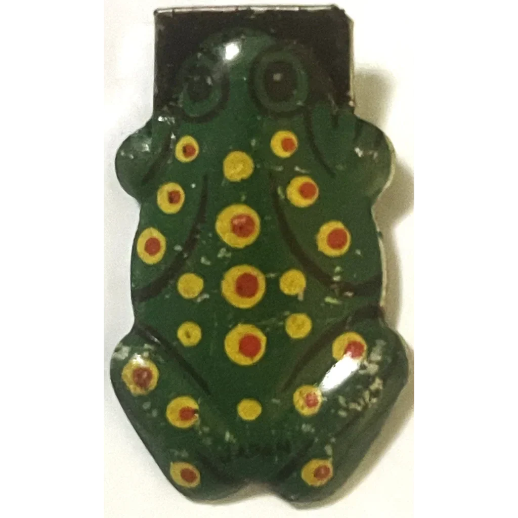 Nostalgic 1950s Spotted Frog Tin Clicker Noisemaker Toy