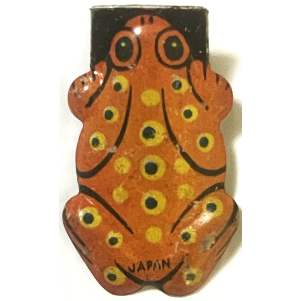 Nostalgic 1950s Spotted Frog Tin Clicker Noisemaker Toy