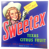 Discover Nostalgia Antique Vintage Sweetex Crate Label from the 1950s