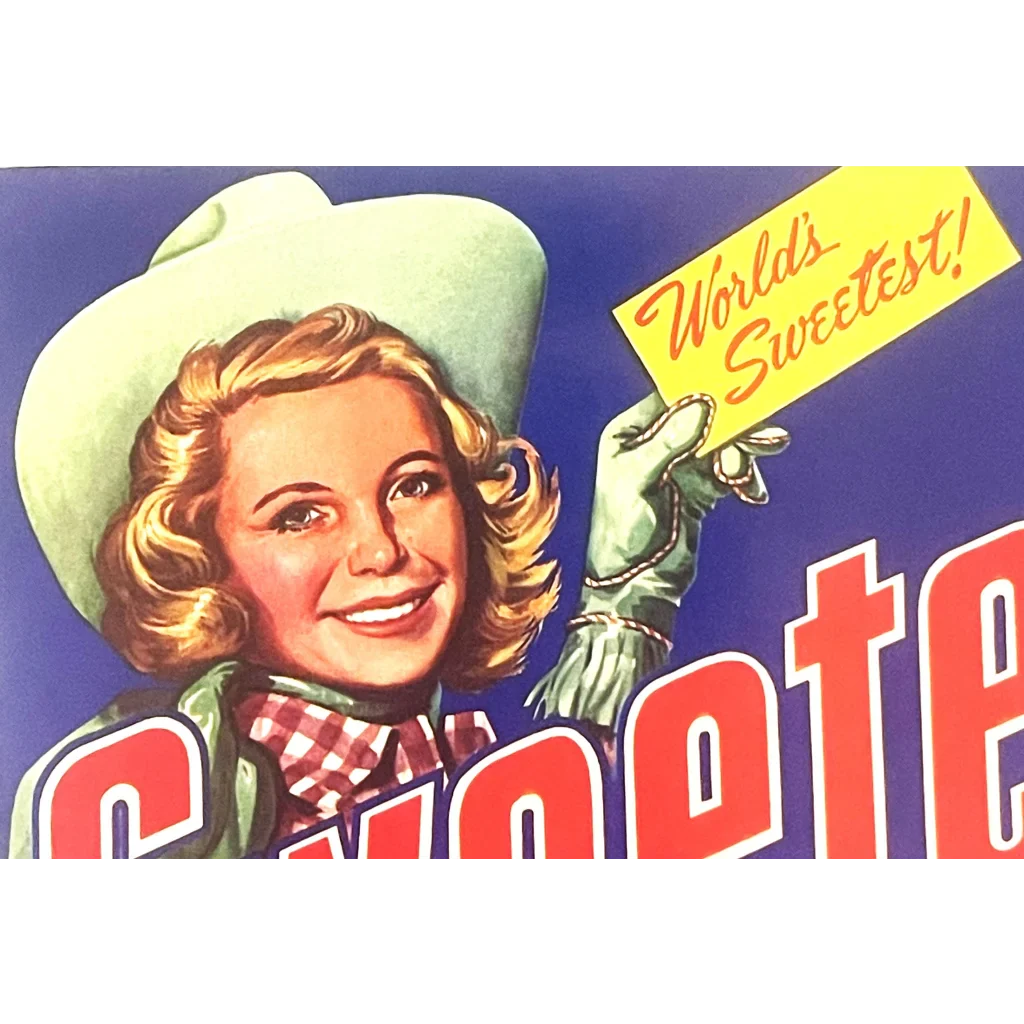 Discover Nostalgia Antique Vintage Sweetex Crate Label from the 1950s