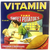 Rare Antique Vintage 1950s Louisiana Vitamin Crate Label Unearthed