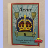Rare Antique Vintage Acme Broom Label Brings 1900s Charm Home