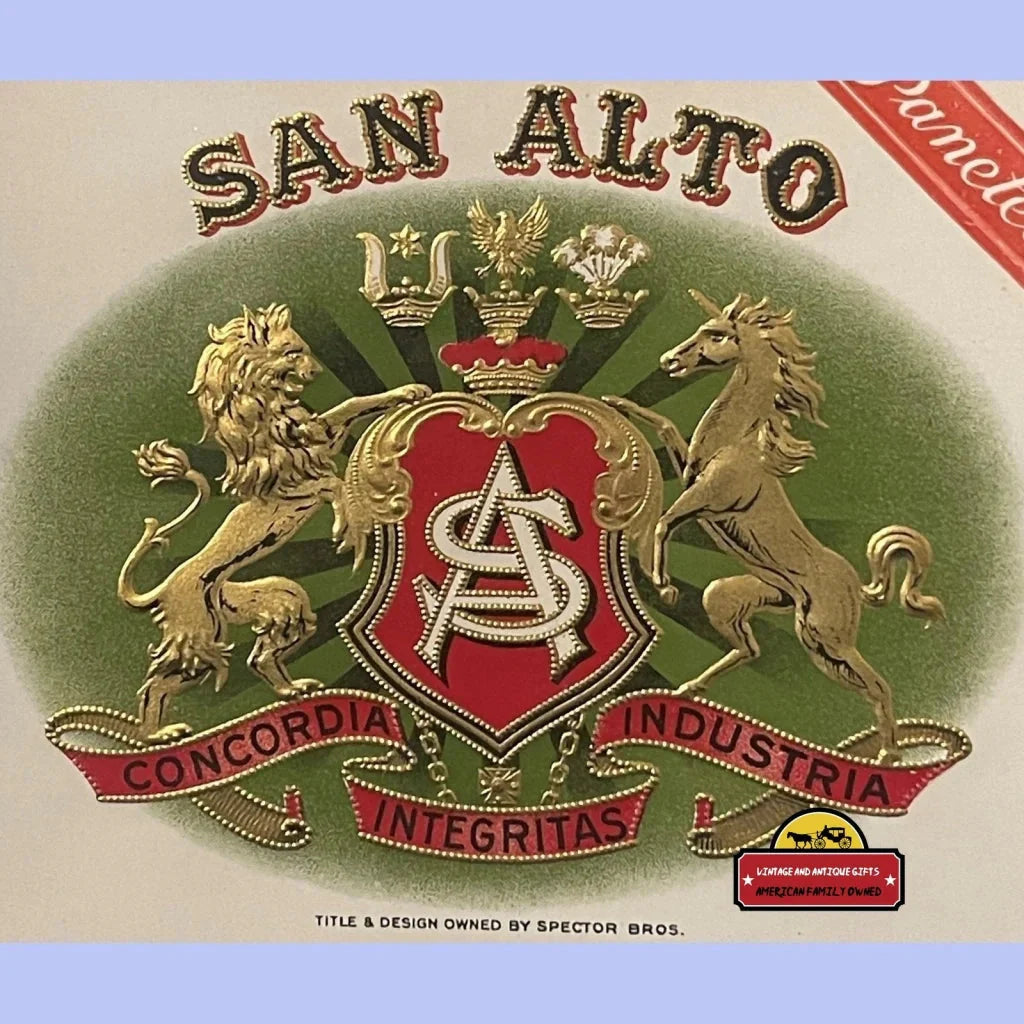 Rare San Alto Embossed Cigar Label Sparkles with 1900s Charm