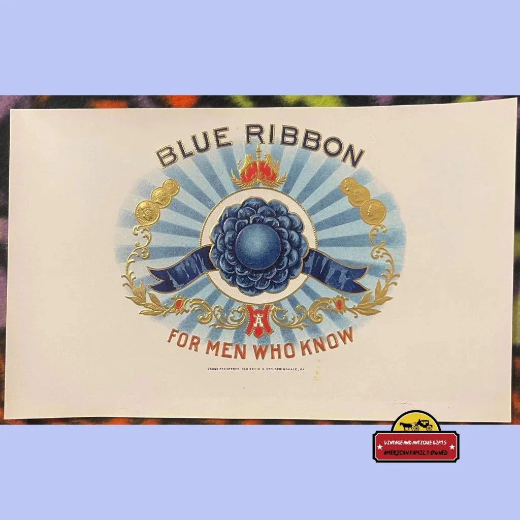 Rare Blue Ribbon Antique Vintage Cigar Label from Pennsylvania