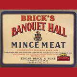 Rare Antique Vintage Mince Meat Label from Early 20th Century