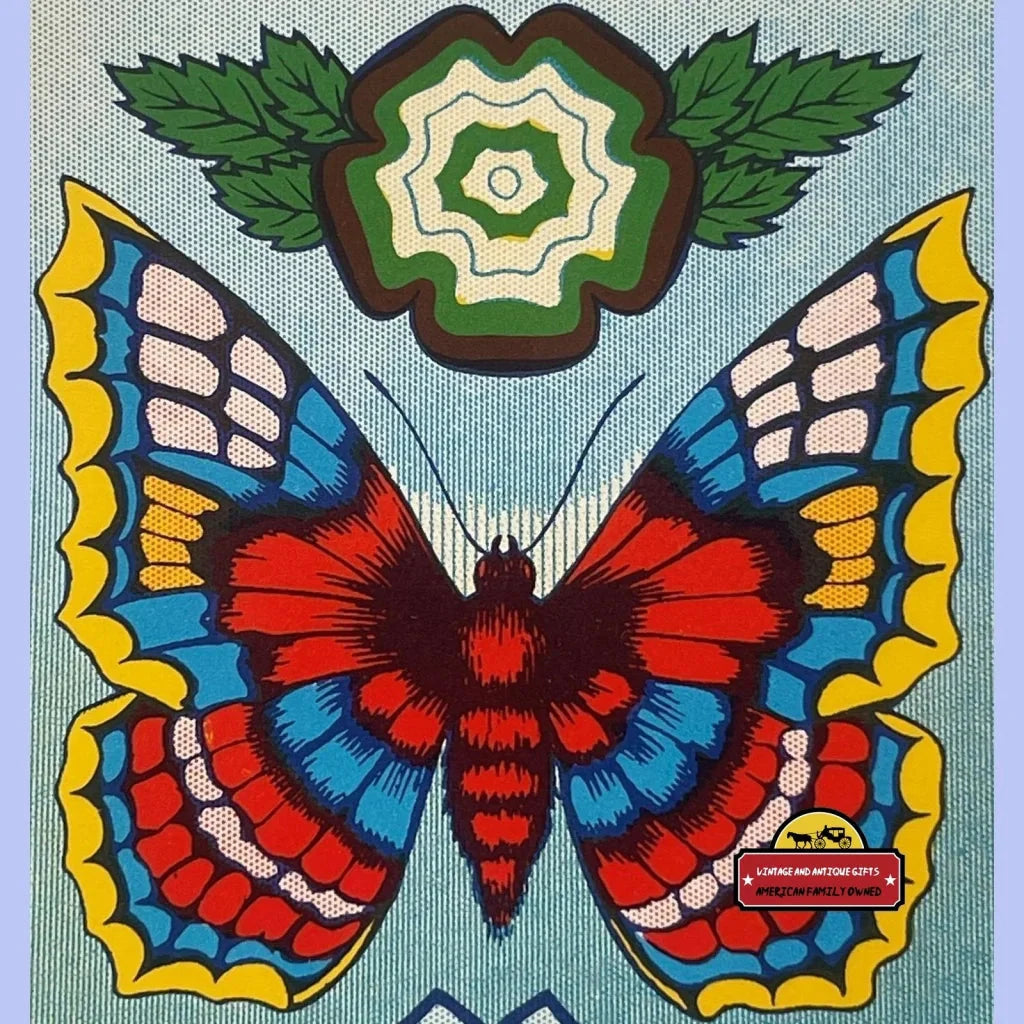 Rare Antique Vintage Butterfly Broom Label Nostalgic Collectible
