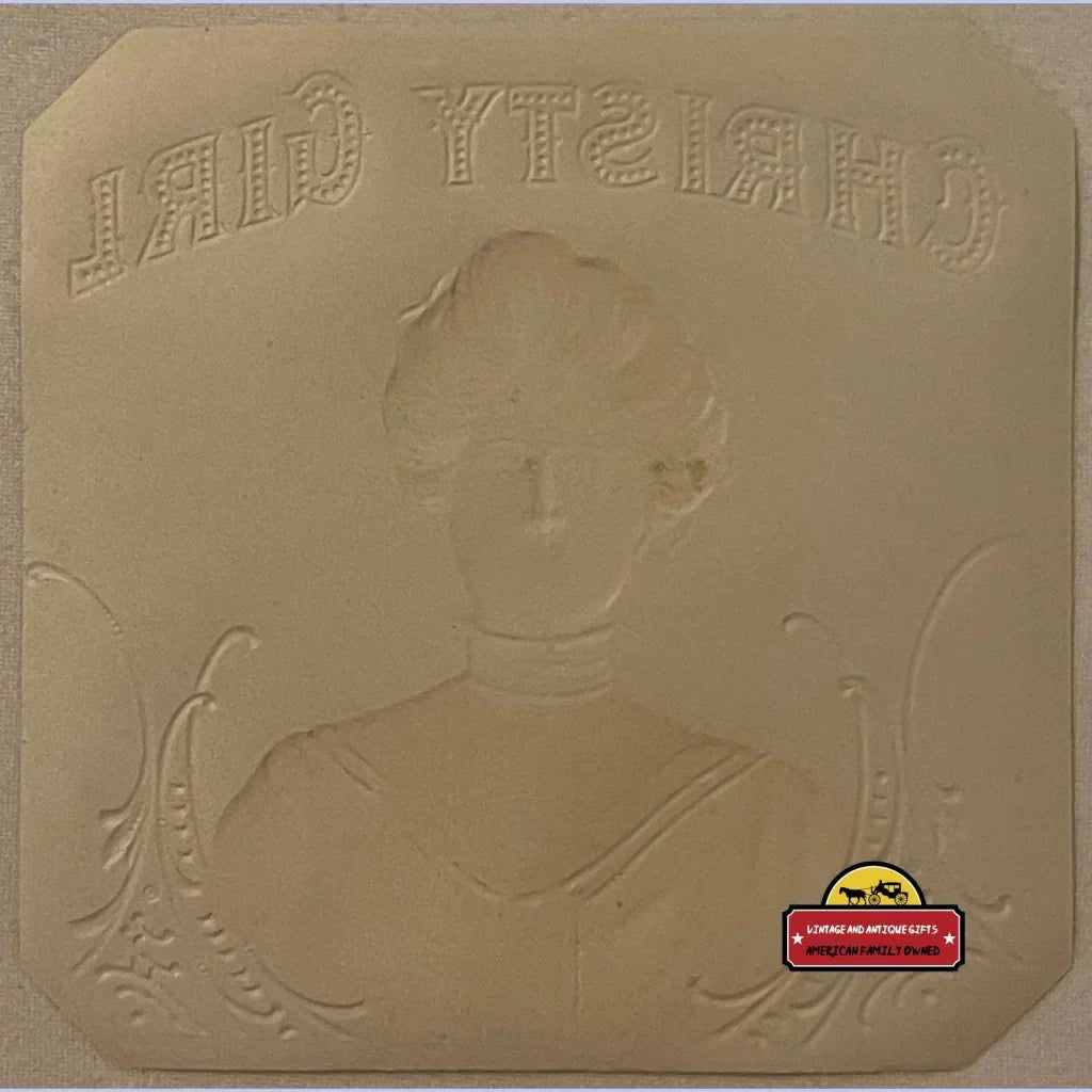 Rare Embossed Christy Girl Cigar Label Antique Vintage Treasure