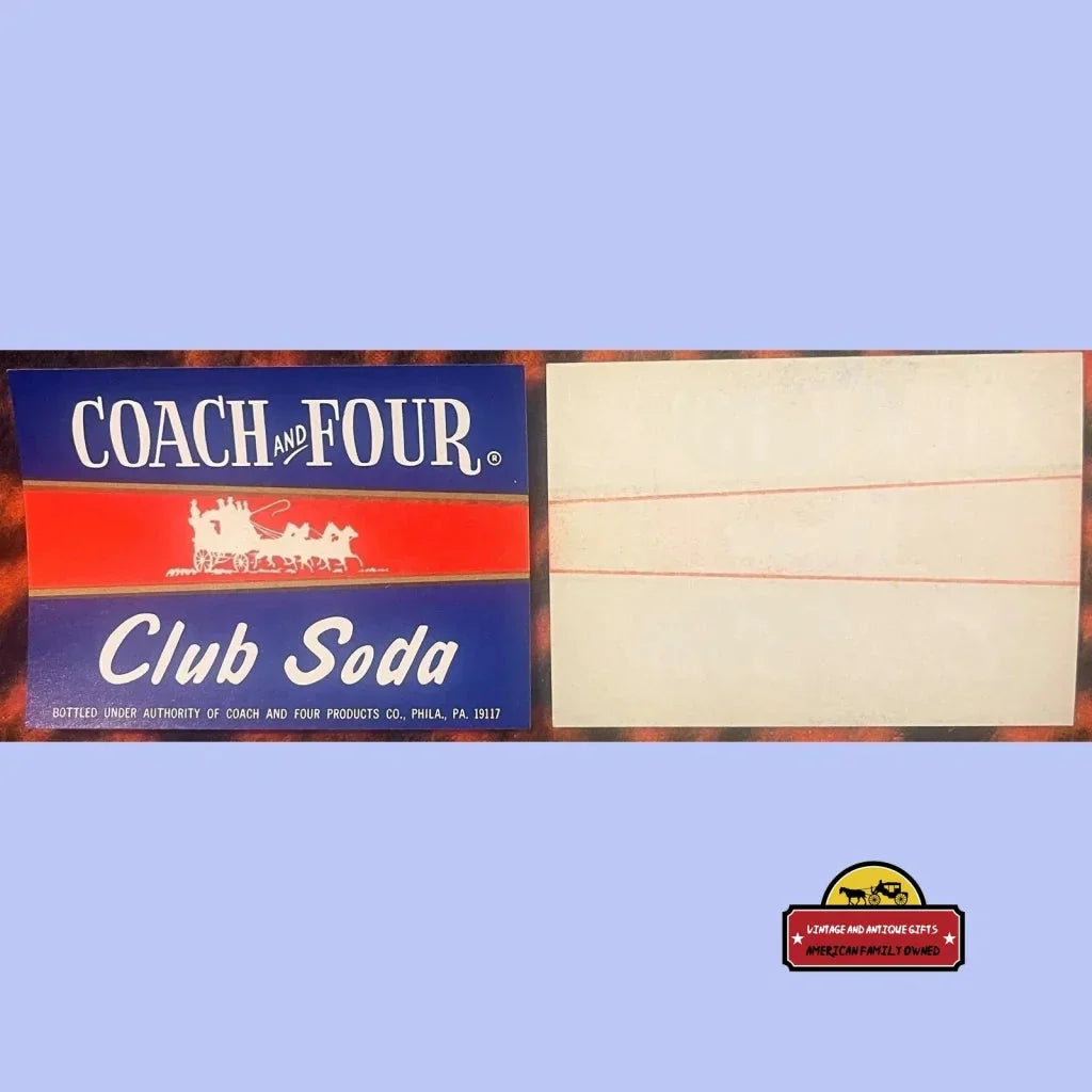 Rare Philadelphia Vintage Club Soda Label Brings Vintage Charm