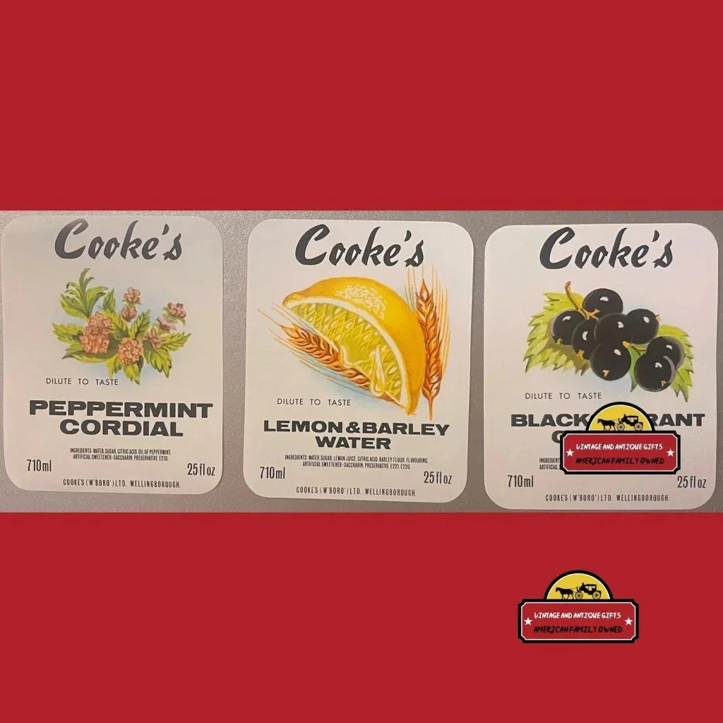 Rare 1940s Cooke's Combo Labels Antique Vintage Collectible