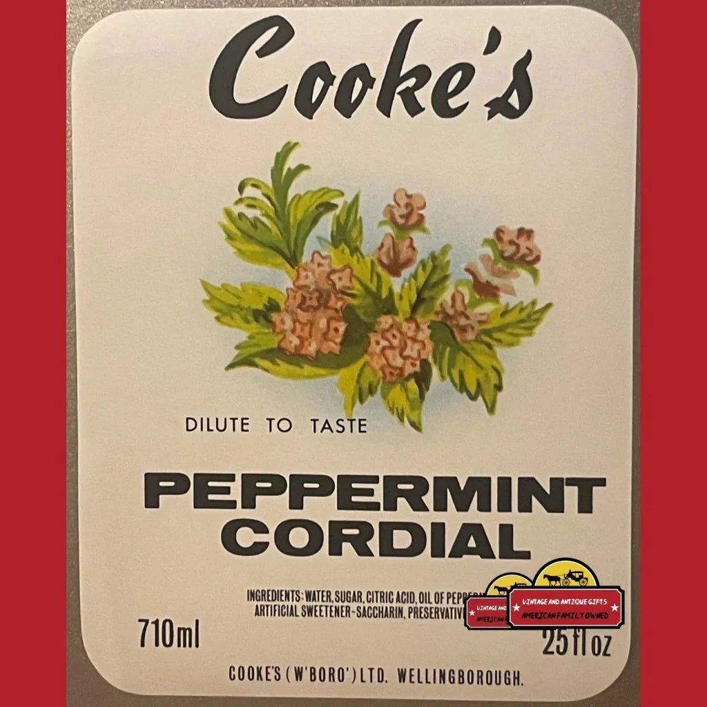 Rare Antique Vintage Cooke's Peppermint Label from 1940s England