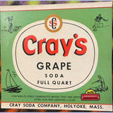 Rare Antique Vintage Cray's Grape Soda Label Uncovered