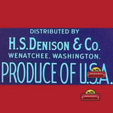 Rare 1940s Denison's Crest Crate Label from Wenatchee WA