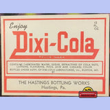 Rare 1930s Antique Vintage Dixi-Cola Label from Pennsylvania