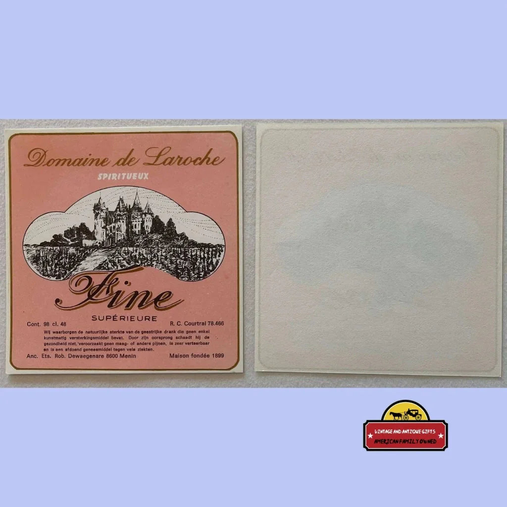 Rare 1930s Laroche Spiritueux Label Showcases Elegant Castle