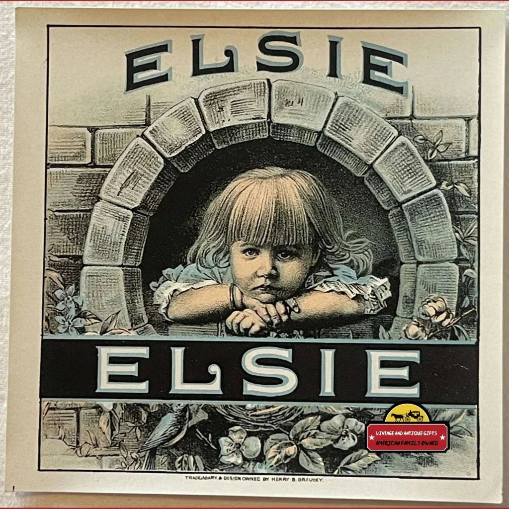 Rare Antique Vintage Elsie Cigar Label from Early 1900s