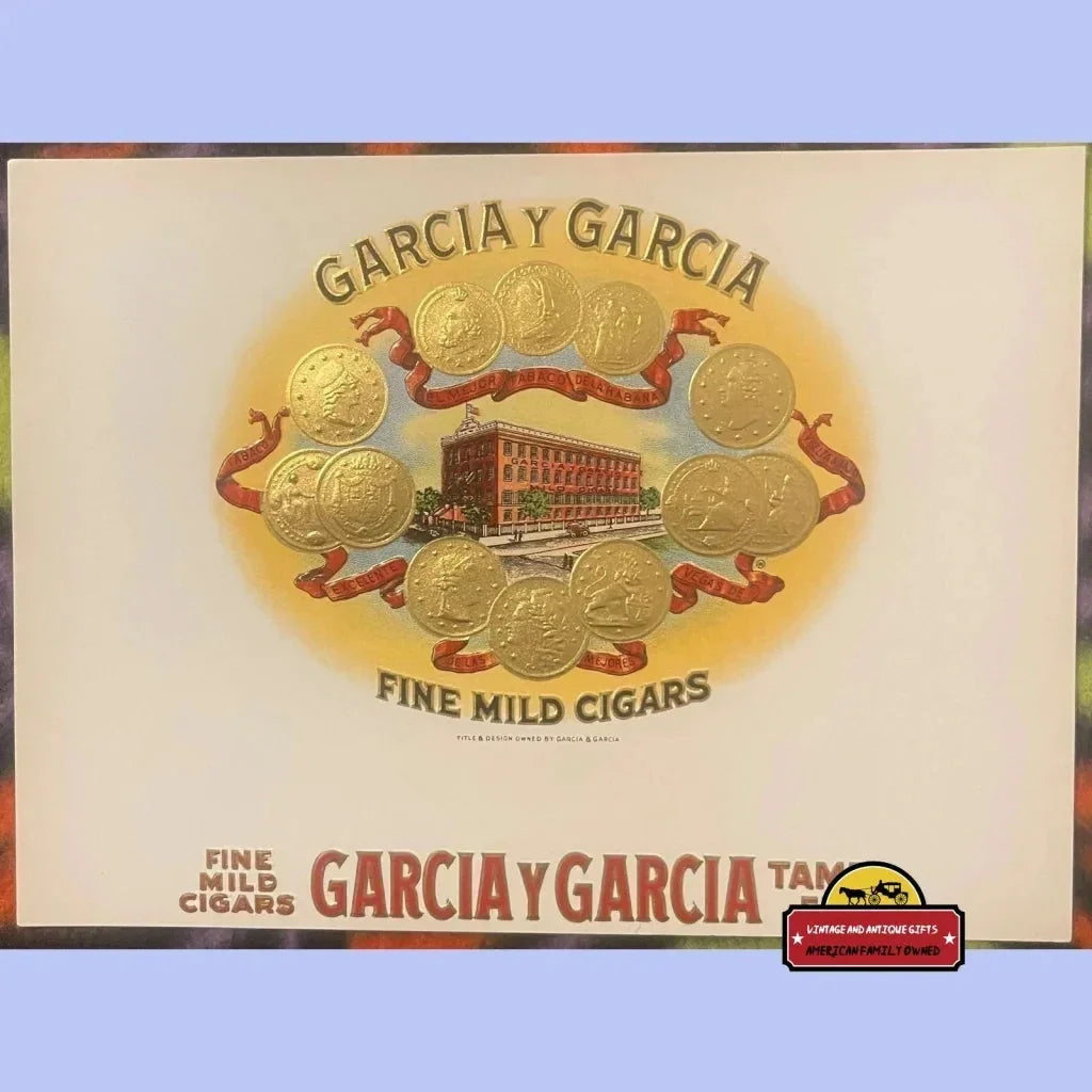 Rare Antique Garcia y Garcia Embossed Cigar Label from Tampa