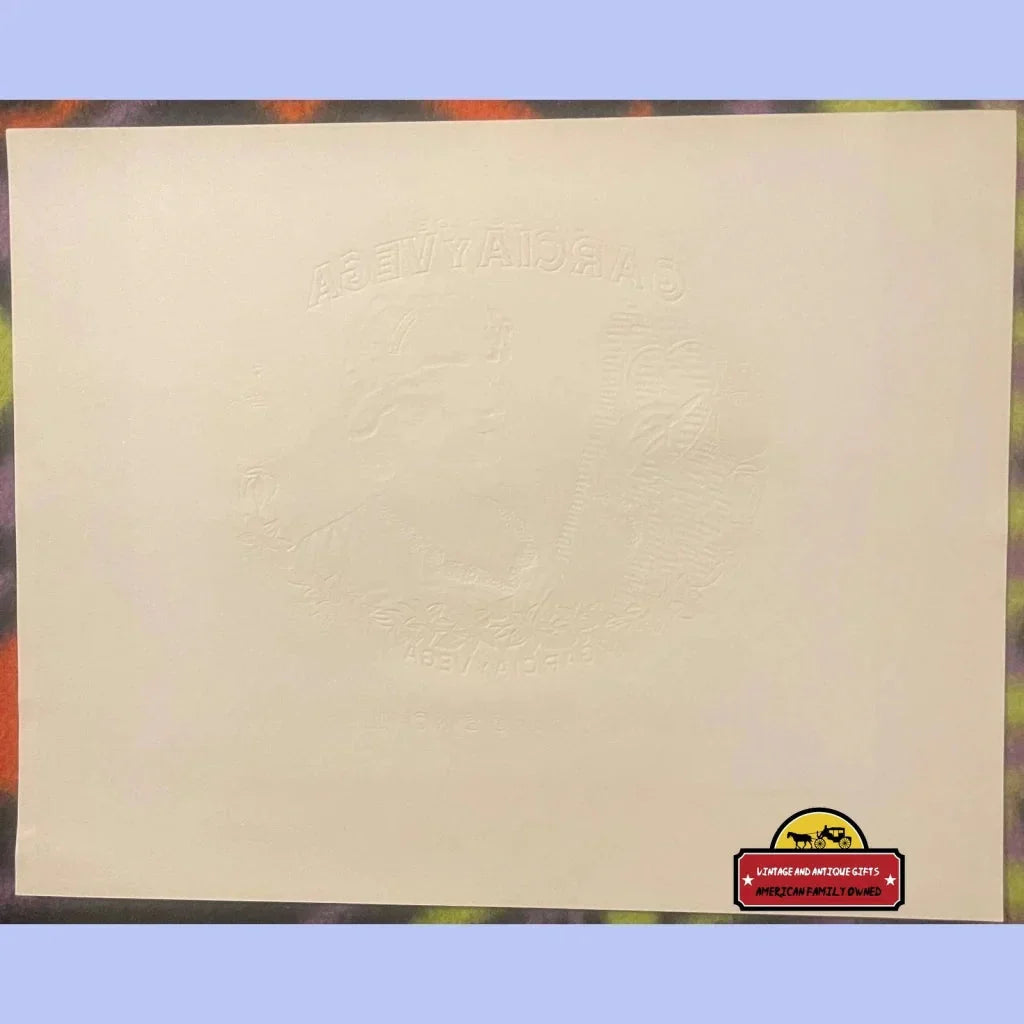 Rare Antique Vintage Garcia y Vega Embossed Cigar Label from Tampa