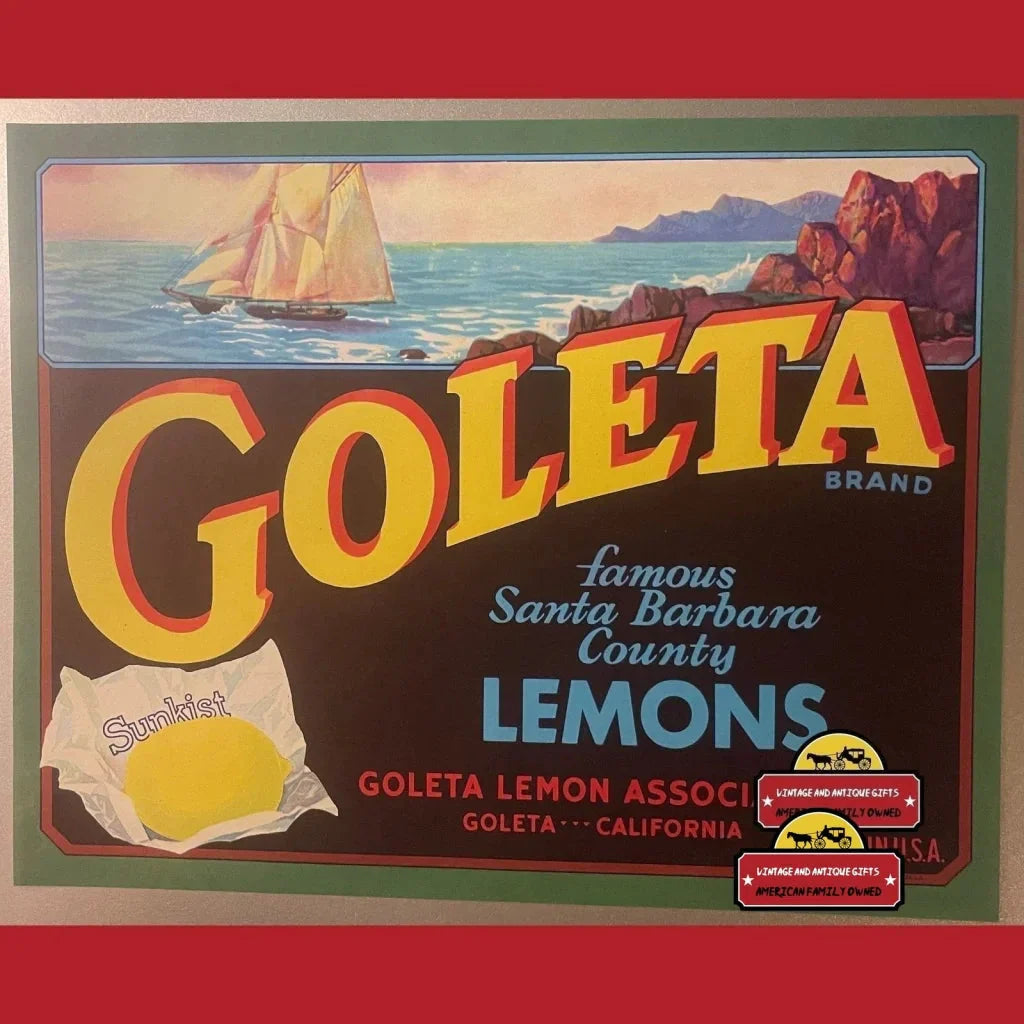 Vintage Goleta Crate Label Boasts Stunning Nautical Ship Design