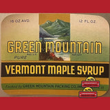 Rare 1930s Green Mountain Vermont Maple Syrup Antique Vintage Label