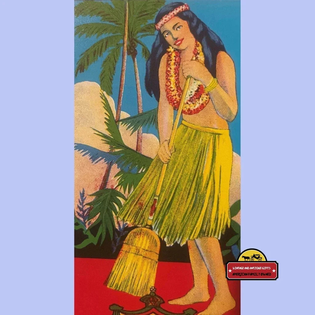 Rare Honolulu Broom Label Brings 1920s Charm to Your Home