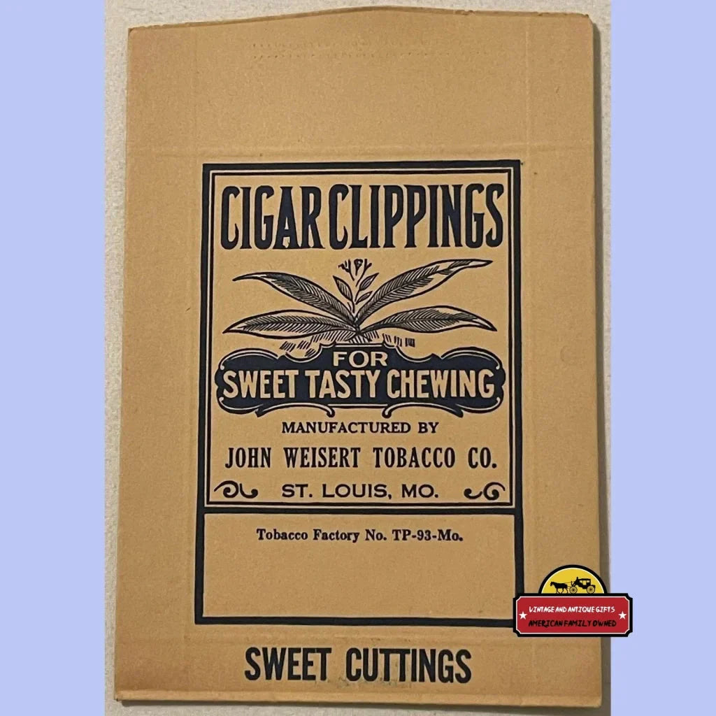 Rare Antique John Weisert Cigar Clippings Bag from the 1930s 40s