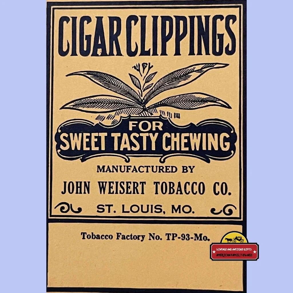 Rare Antique John Weisert Cigar Clippings Bag from the 1930s 40s