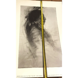 Rare Large Vintage 1960s Joseph Long Elk Charcoal Print, N.C. Wyeth, Linen Paper!