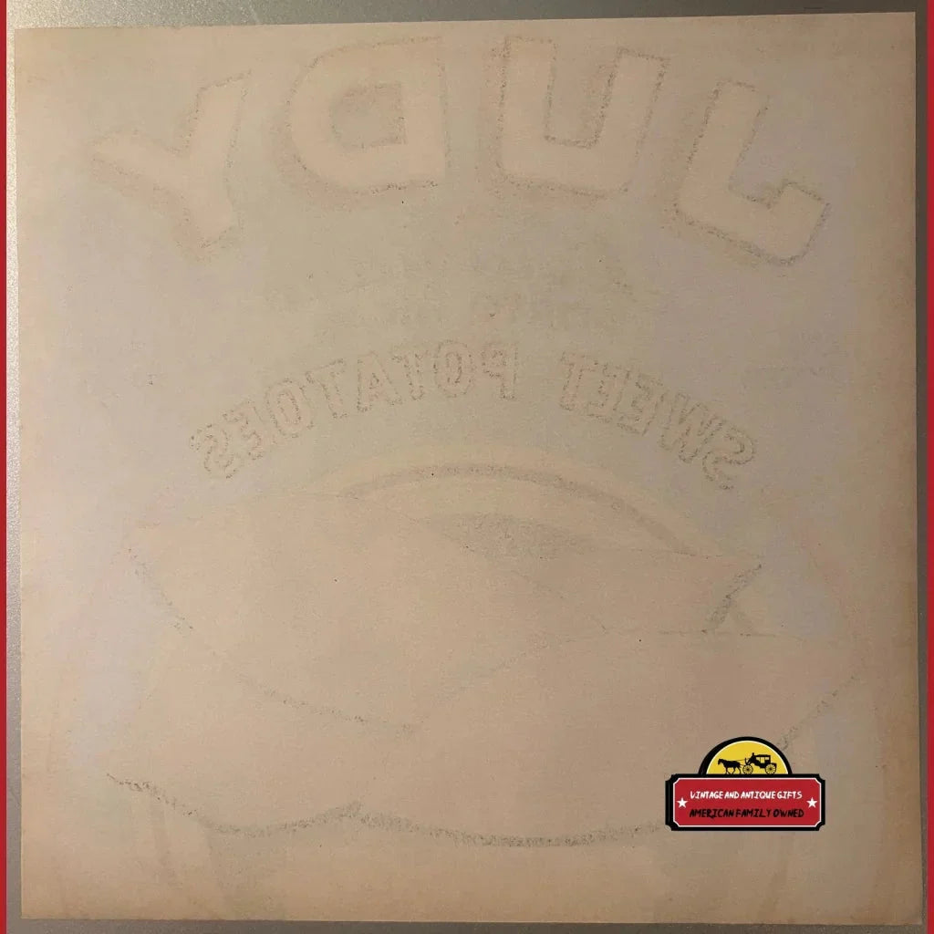 Rare Antique Vintage Judy Sweet Potatoes Crate Label from 1930s Louisiana