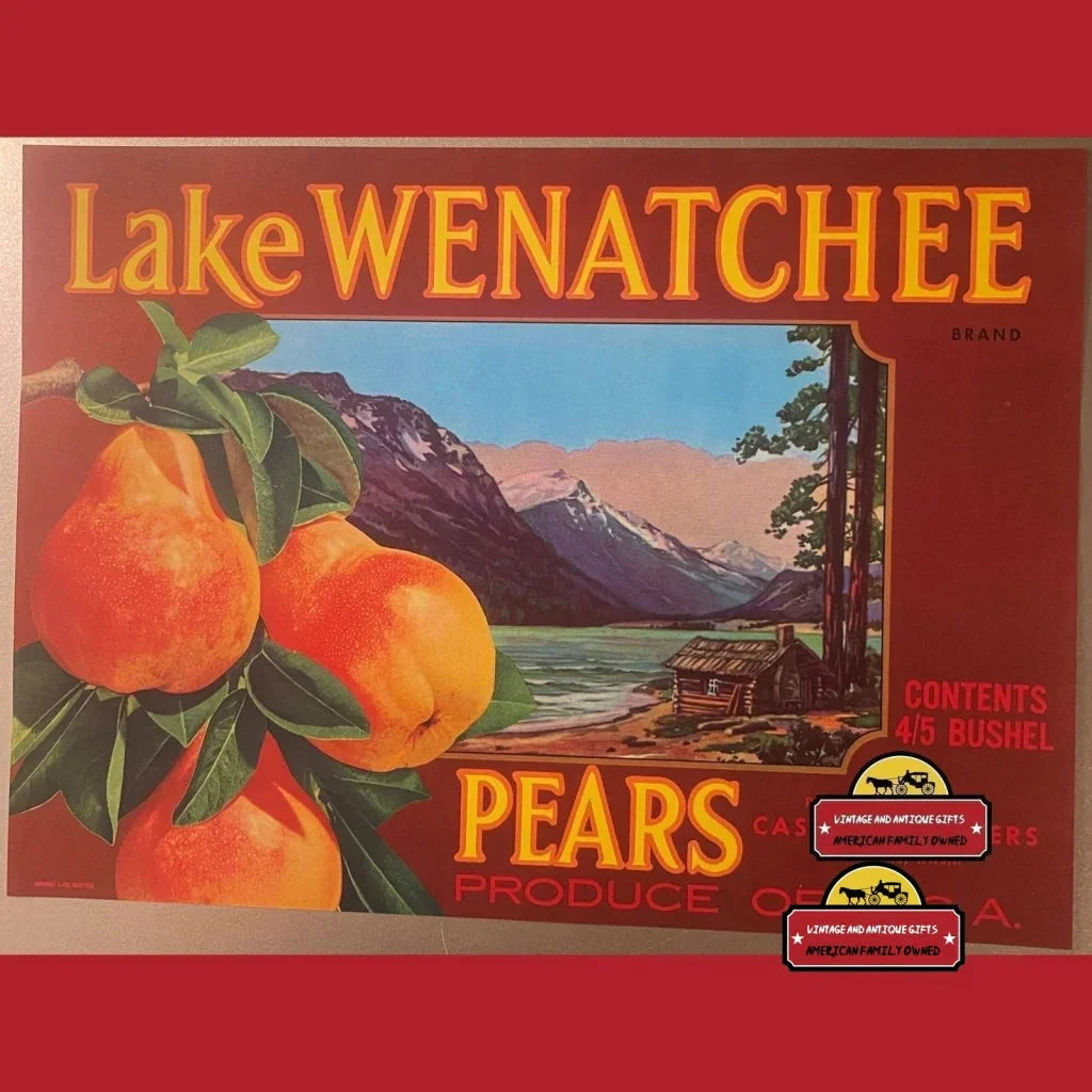 Rare 1940s Lake Wenatchee Antique Crate Label Captures Scenic Beauty