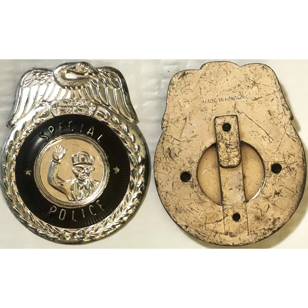 Rare Antique Vintage Large 1950s Special Police Badge Tin Collectible