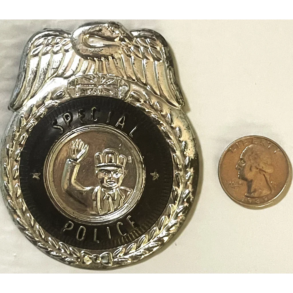 Rare Antique Vintage Large 1950s Special Police Badge Tin Collectible