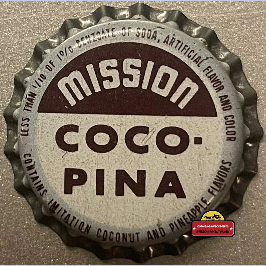 Rare Antique Vintage Mission Coco-Pina Soda Bottle Cap Treasure
