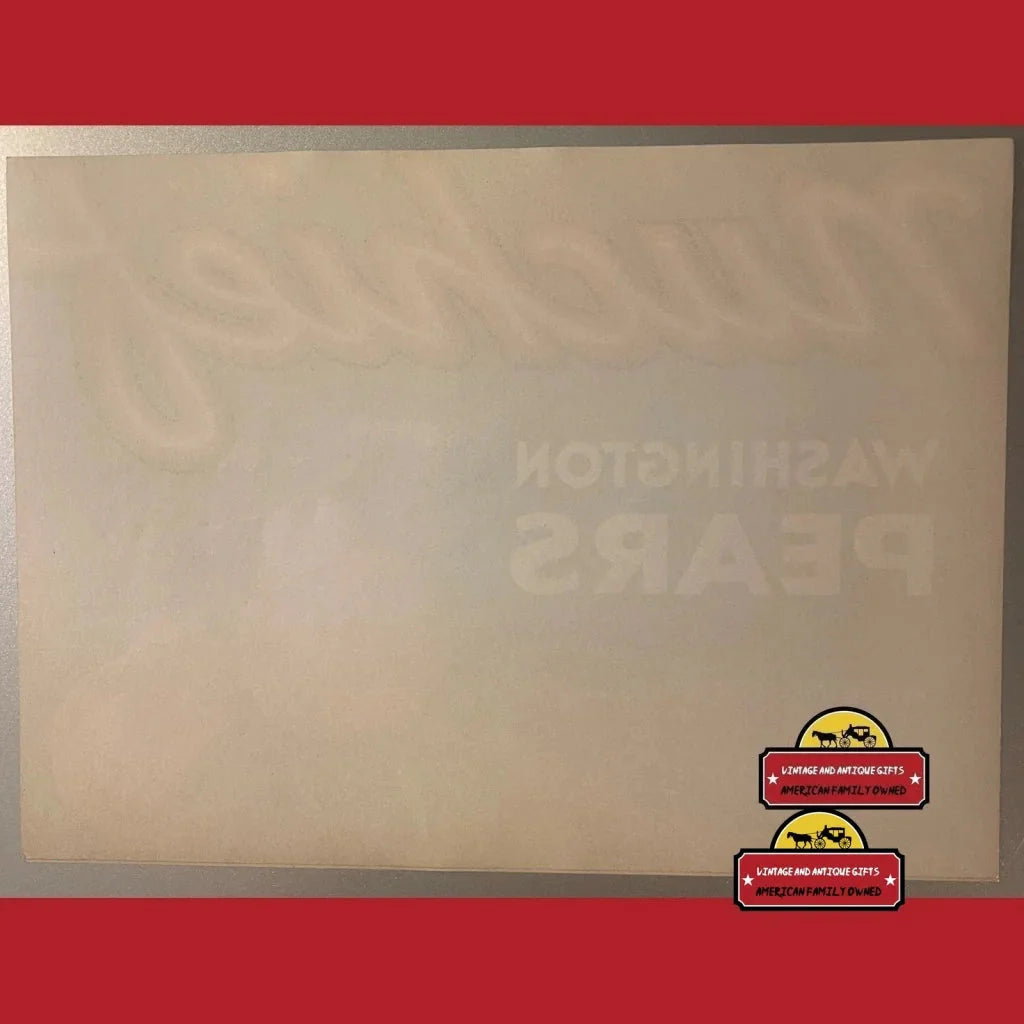 Rare 1940s Antique Vintage Pears Crate Label from Washington