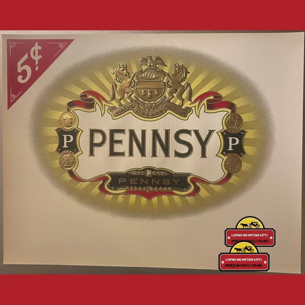 Rare Antique Vintage Pennsy Embossed Cigar Label from Early 1900s