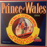 Rare Antique Vintage Prince of Wales Crate Label from the 1950s