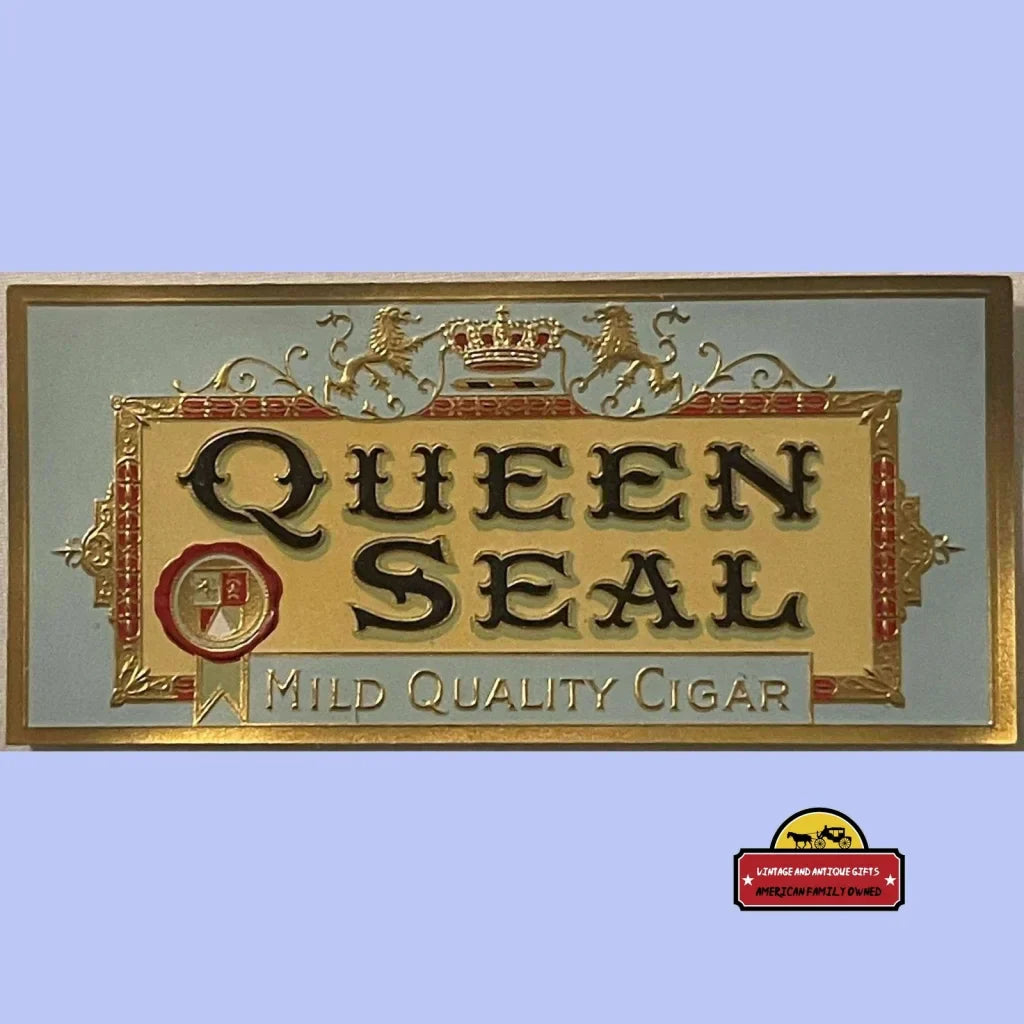 Rare Antique Queen Seal Cigar Label Vintage 1920s Collectible