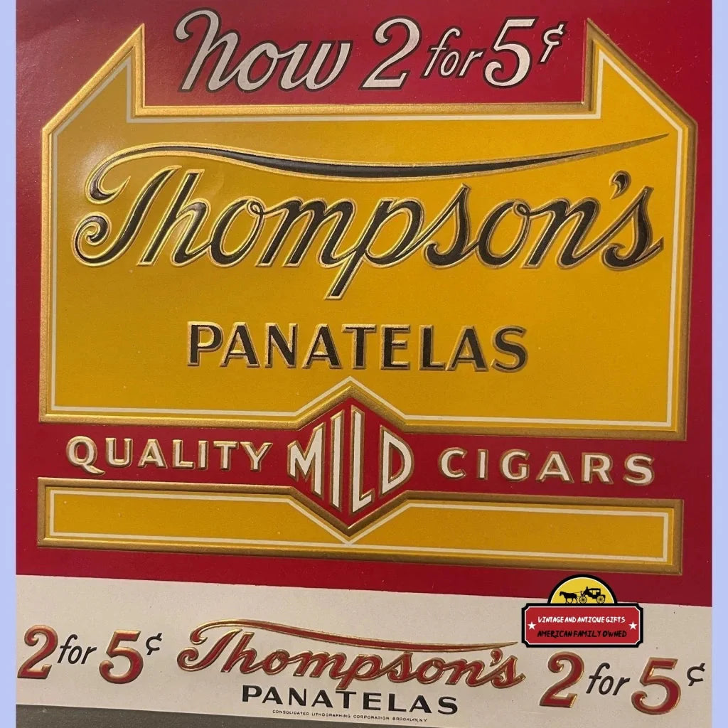 Rare 1920s Thompsons Embossed Cigar Label from Tampa FL