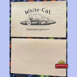 Rare Antique Vintage White Cat Cigar Label from Early 1900s