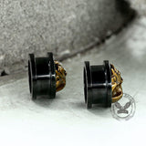 Antique Gold Skull Stainless Steel Ear Gauges