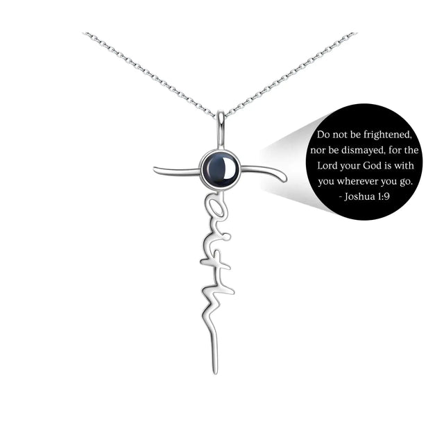 Loved Creations Faith Cross Necklace For Women | Sterling Silver Religious Jewelry | Christian Gifts Bible Verse Pendant Necklaces Joshua 1:9 - Lootquake