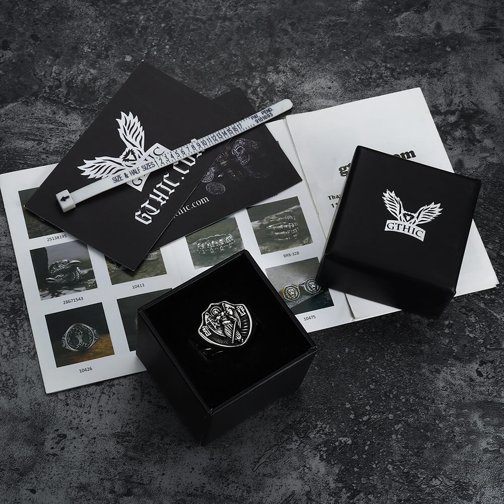 Anillo de acero inoxidable Arcángel Guardián