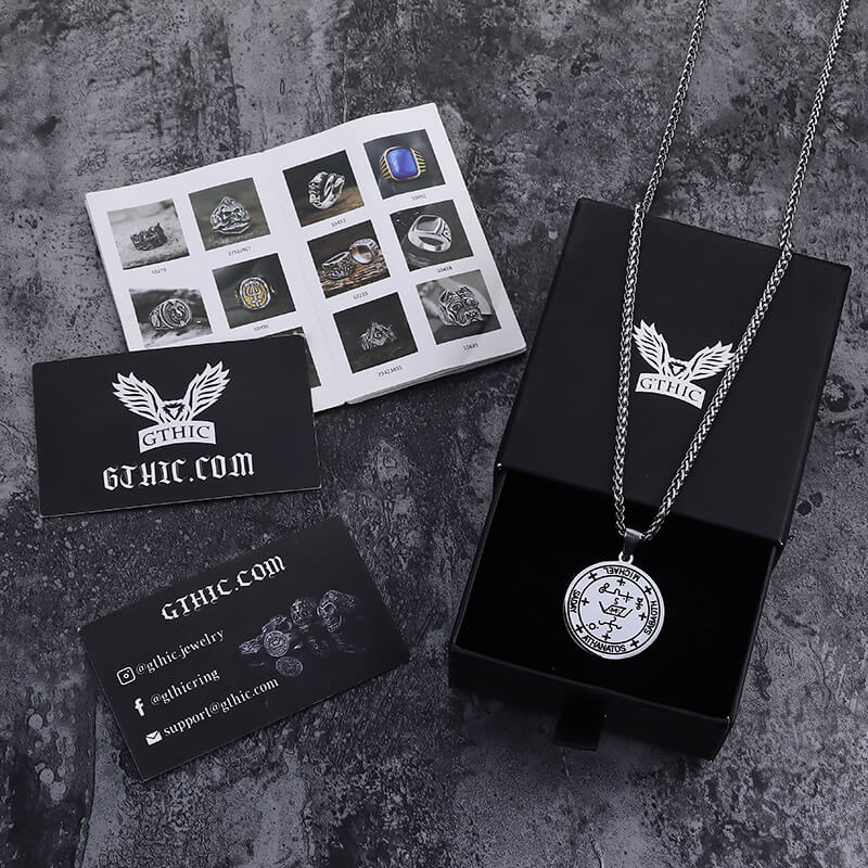 Colgante de acero inoxidable con el sello de Salomón del Arcángel Miguel