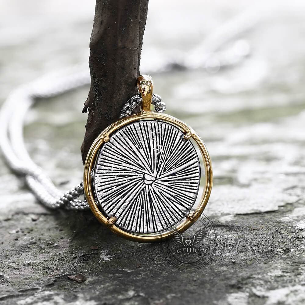 Collar de moneda de acero inoxidable del Arcángel San Miguel